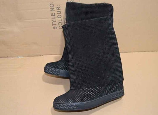 身長アップカラーダウンスリップオンロングブーツ