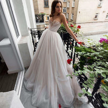 Load image into Gallery viewer, Alagirls Boho Wedding Dress Ivory Crystal Beading Sweetheart vestido de noiva simples Tulle Custom made wedding dresses 2020 - LiveTrendsX
