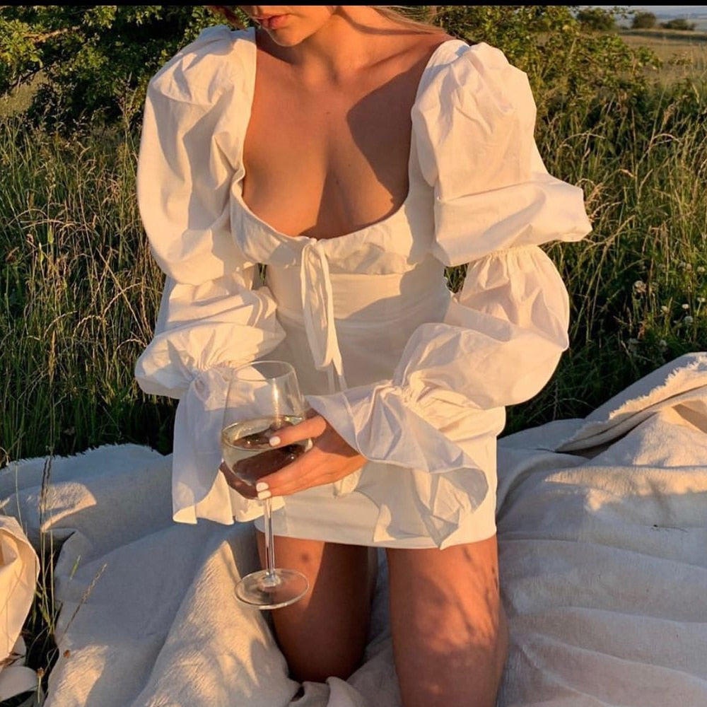Sexy Sundresses Women 2020 New Arrivals White Bodycon Dress Mini Club Party Dress - LiveTrendsX