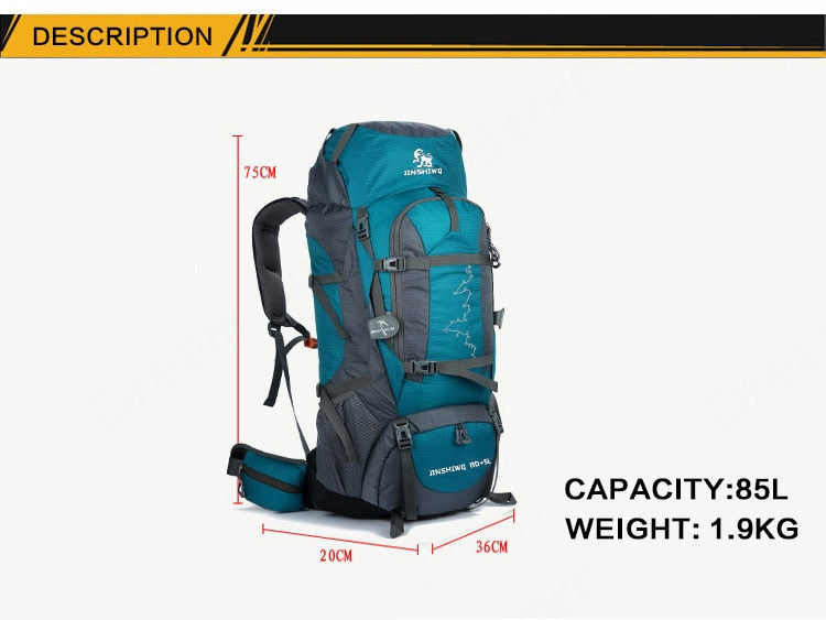 85L Outdoor Camping Hiking Backpack