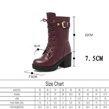 Load image into Gallery viewer, High-heeled genuine leather women winter boots thick wool warm women Military boots high-quality female snow boots - LiveTrendsX
