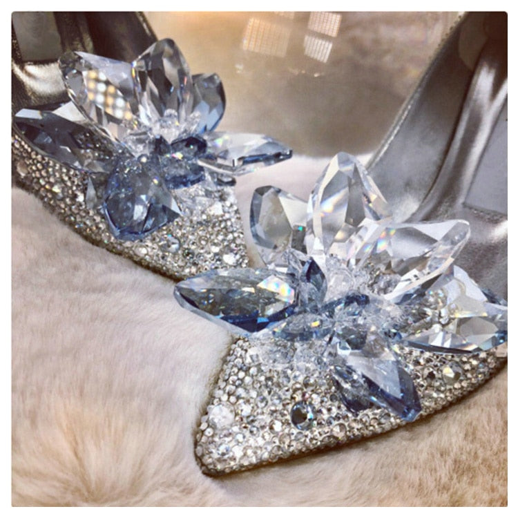 シンデレラシューズ ラインストーン ハイヒール レディース パンプス