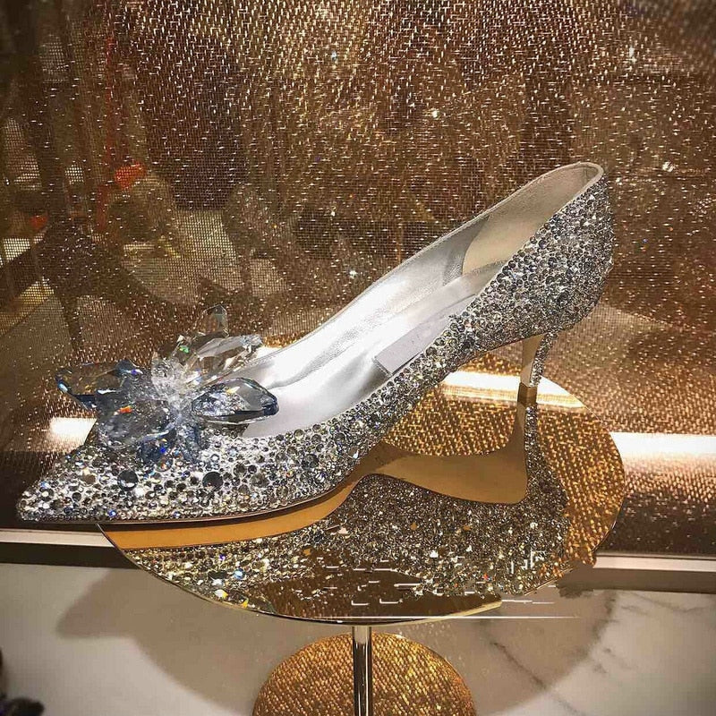 シンデレラシューズ ラインストーン ハイヒール レディース パンプス