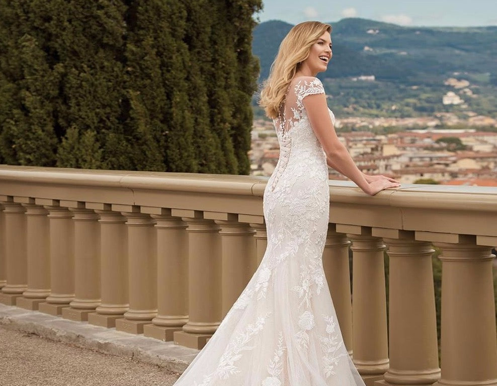 Vestido De Noiva Sereia Mermaid Wedding Dresses Cap Sleeve Floor Length Elegant Lace Appliques Trumpet Bridal Gowns Plus Size - LiveTrendsX