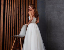 Load image into Gallery viewer, High Low Simple Wedding Dresses Elegant Robe Mariage Femme Strapless Neck Lace Up None Train Bow White Bridal Gowns Matrimonio - LiveTrendsX
