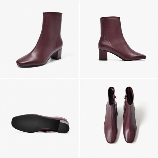 ハイヒールブーツ レディース 本革