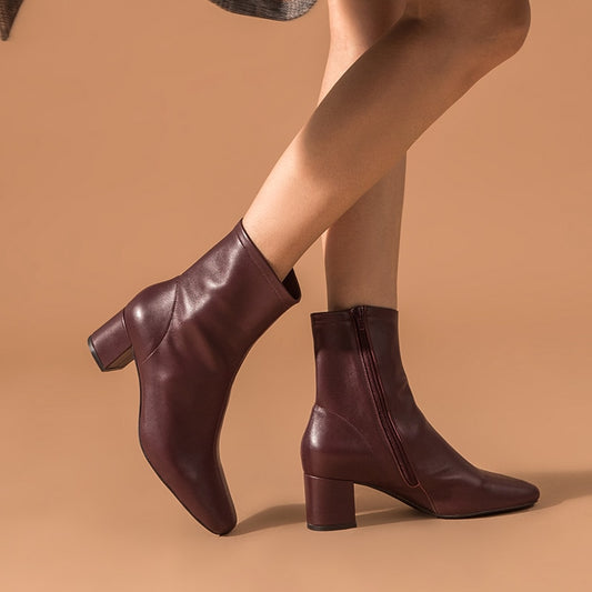 High Heel Boots Women Genuine Leather