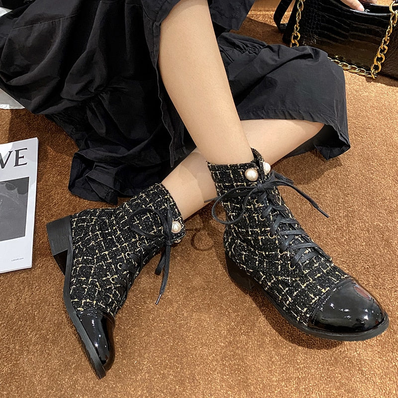 Fashion New Soft Women Ankle Boots Motorcycle Boots Female Autumn Shoes Elegant Woman Ladies Boots 2020 Spring Beige - LiveTrendsX