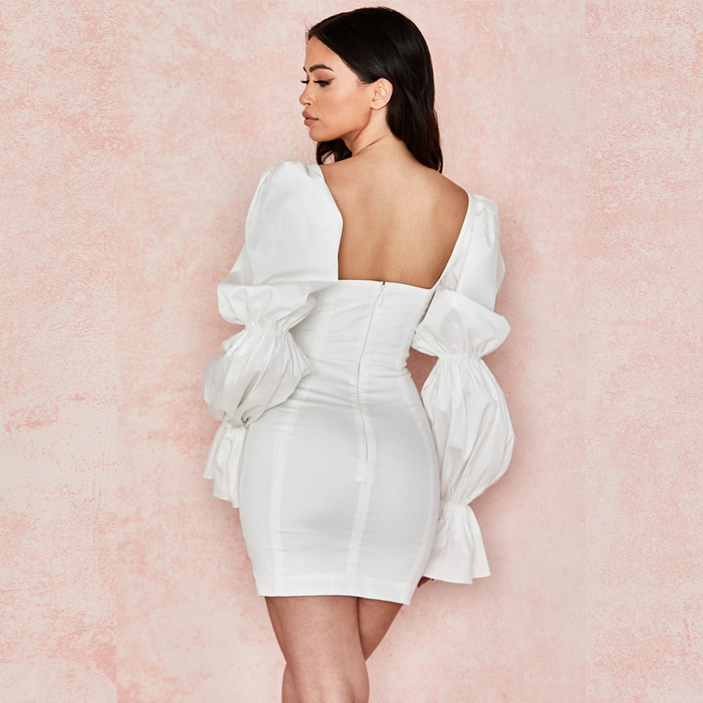 Sexy Sundresses Women 2020 New Arrivals White Bodycon Dress Mini Club Party Dress - LiveTrendsX