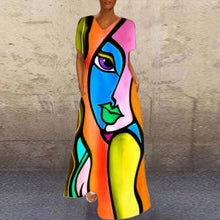 Load image into Gallery viewer, Cartoon Print Party Pocket Maxi Dress
