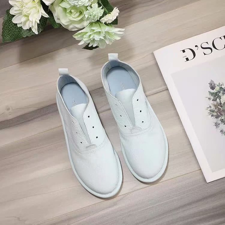 Customized White Shoes Big Sizes 2020 Spring New Fashion Women Sneakers Genuine Leather Trainers White Shoes Men's Sneakers - LiveTrendsX
