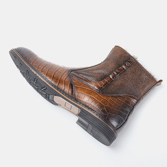 Leather Men Winter Boots Size 40-45 Handmade Warm Men Winter Shoes - LiveTrendsX