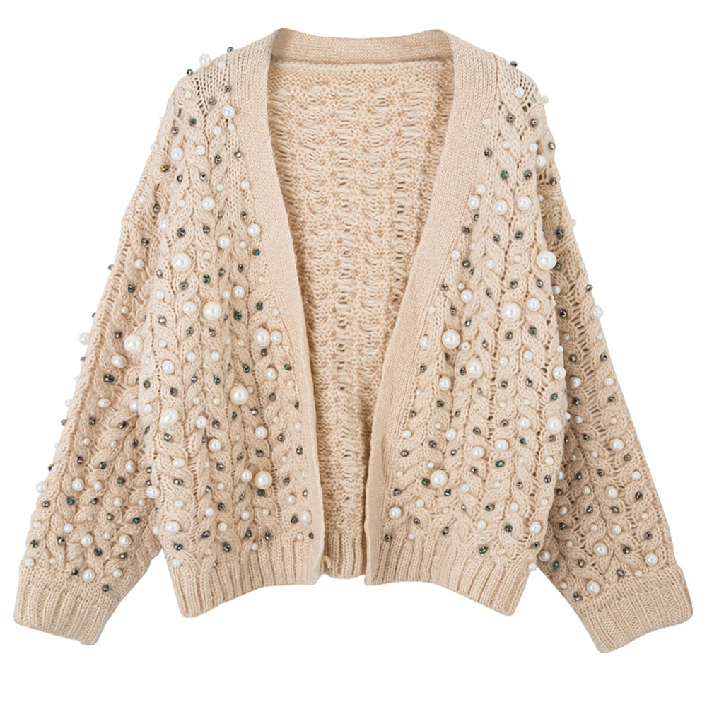 Beading Designer Cardigan Women Sweater Winter Autumn 2020 Fashion Brand Plus Size Knitted Sweaters Female Outwear Casual Tops - LiveTrendsX