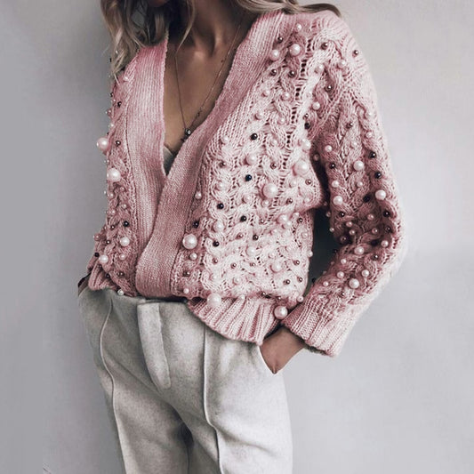 Beading Designer Cardigan Women Sweater Winter Autumn 2020 Fashion Brand Plus Size Knitted Sweaters Female Outwear Casual Tops - LiveTrendsX