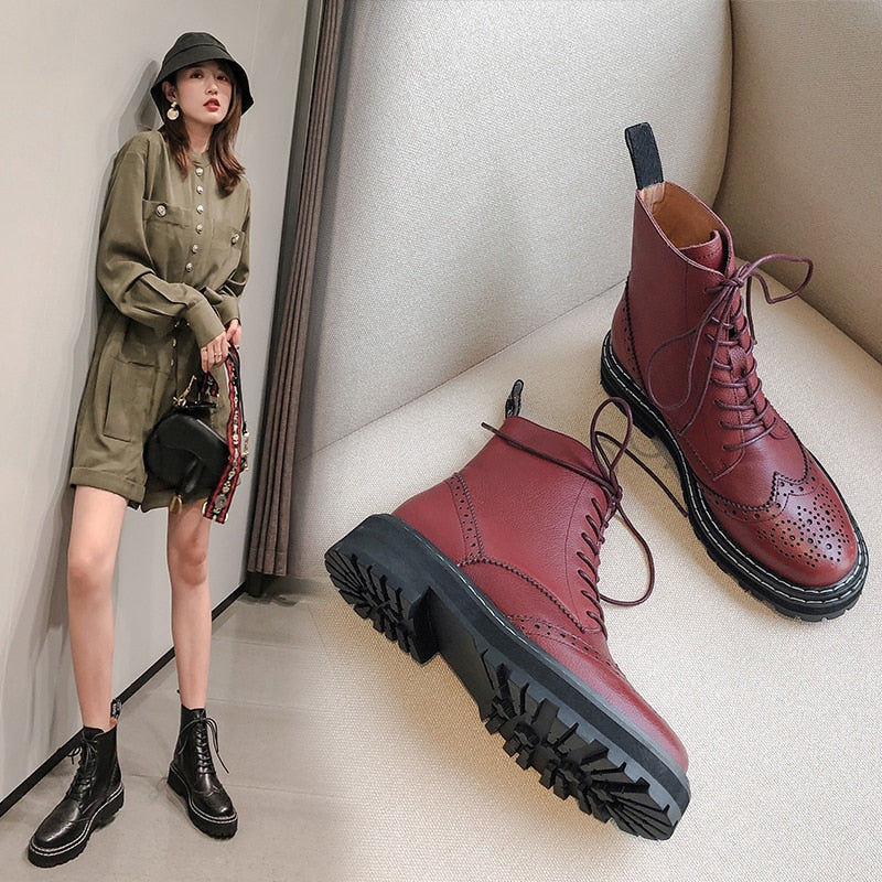 Genuine Leather Boots Women