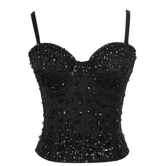 Gorgeous Rhinestone Push Up Corset - LiveTrendsX