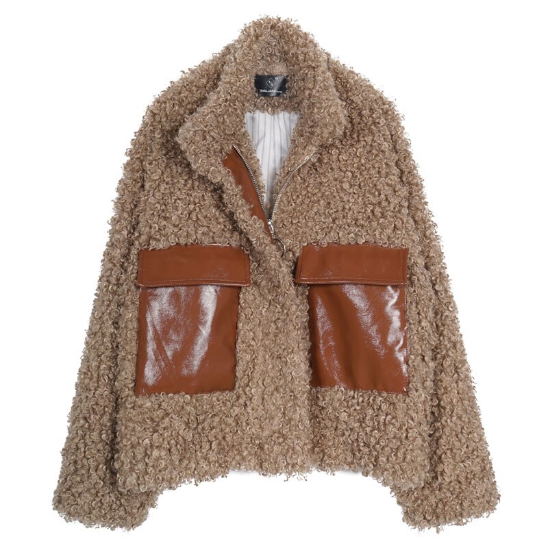 Women's Parka Warm Loose Fashion Teddy Bear Fleece Jacket High Quality PU Leather Faux Fur Coat Winter - LiveTrendsX