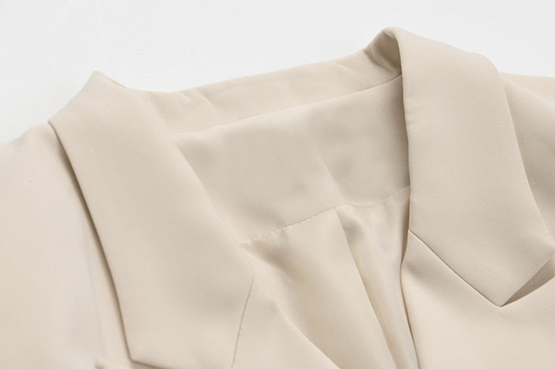 Women Irregular Bandage Spliced Blazer New Lapel Long Sleeve Loose Fit Jacket Fashion Tide Spring Autumn - LiveTrendsX