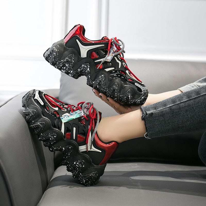 New 2020 Wave Sole Fashion Sneakers Women Laser Upper Platform Casual Shoes Woman Zapatillas De Deporte Mujer - LiveTrendsX