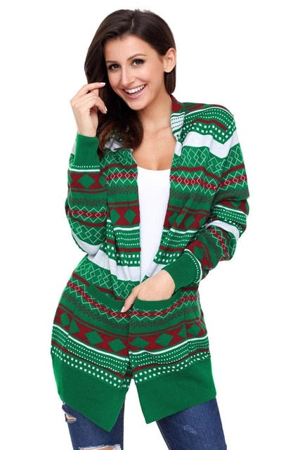 NEW Rogi Cardigan Women Sweater 2020 Fashion Aztec Long Sleeve Stripe Tops Casual Long Cardigans LADY Shirt - LiveTrendsX