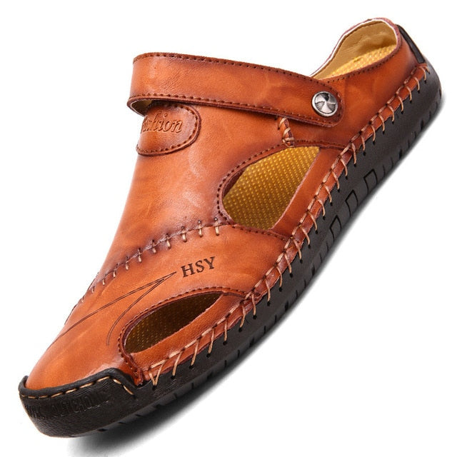 New Summer Men Sandals High Quality Genuine Leather - LiveTrendsX
