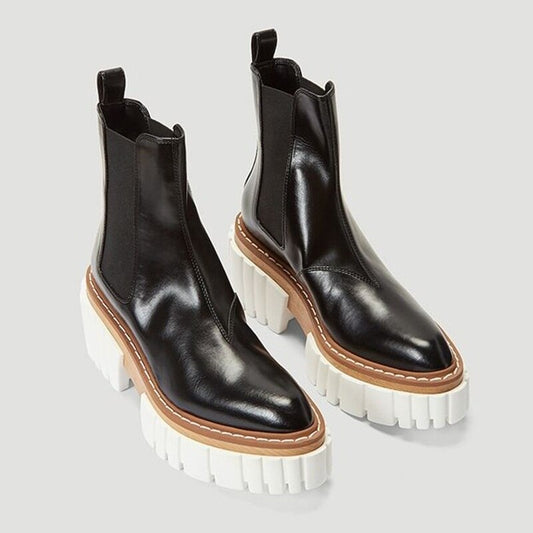 女性用本牛革アンクルブーツ