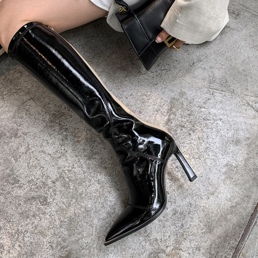 Women Knee High Boots Genuine Leather