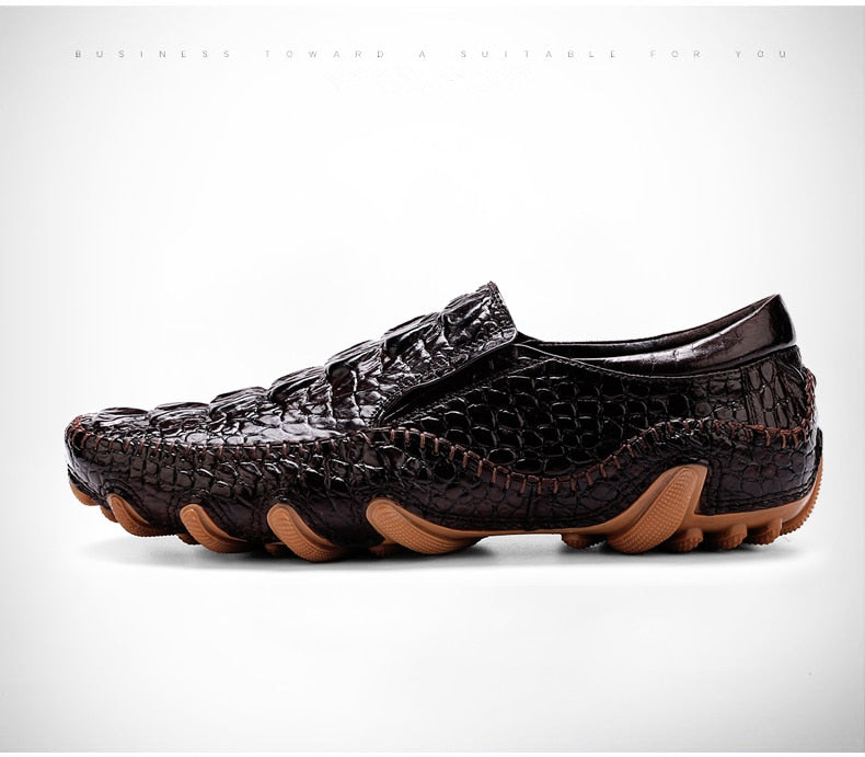Men Crocodile Silp on Soft Sneakers
