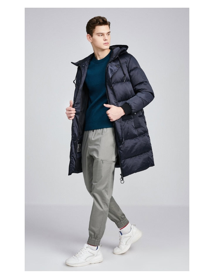 Men's Winter Parka Coat Mid-length  Hooded