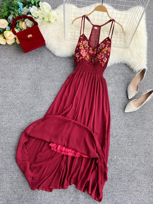 Beach Dress High Back Slim Waist