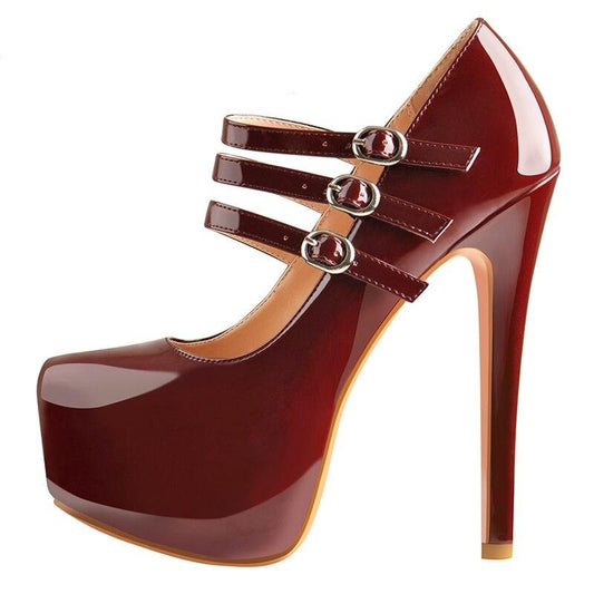 Sexy Mary Jane Stilettos Platform High Heel Pumps Party Shoes
