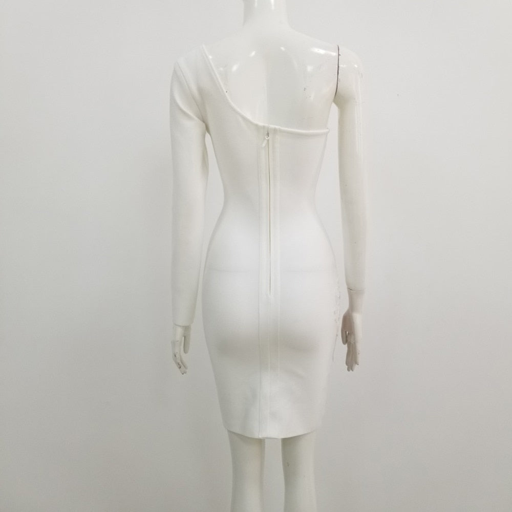 ワンショルダー レーヨン バンデージドレス パーティー ボディコンドレス ベスティドス