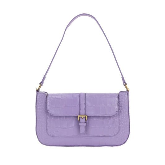 Crocodile Pattern Leather Shoulder Bag Female