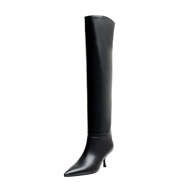Genuine Leather Knee-High Boots