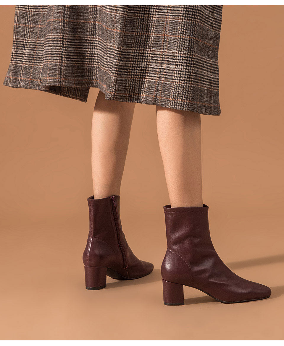 High Heel Boots Women Genuine Leather