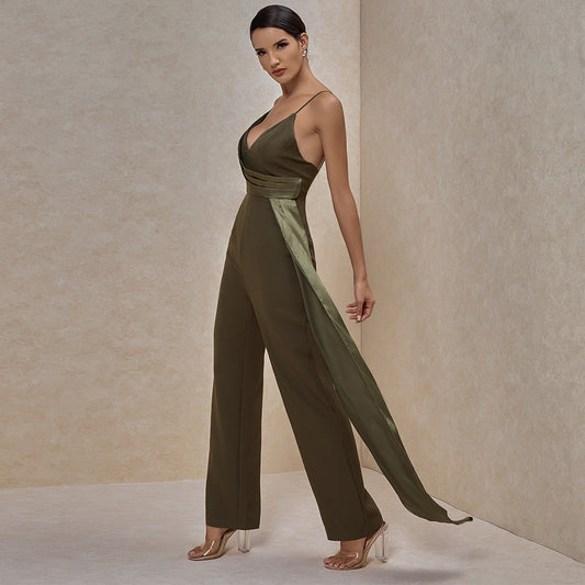Summer Women Green Sexy Club Jumpsuit