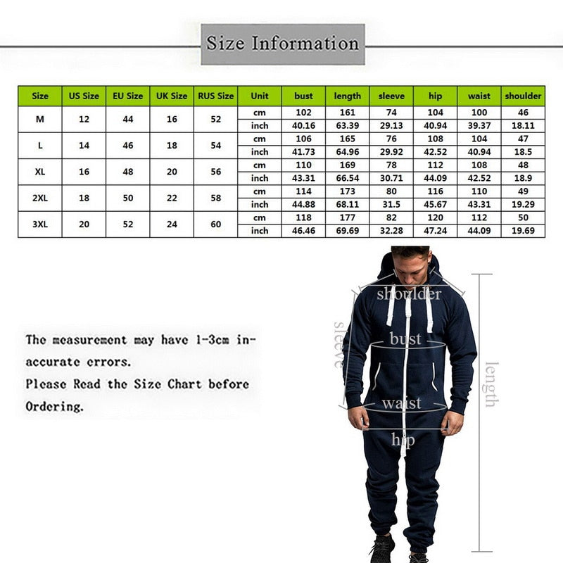 Men's Hooded Jumpsuit Casual Suits