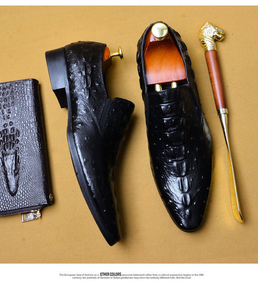 スリッポン ウェディングシューズ レザーブローグ