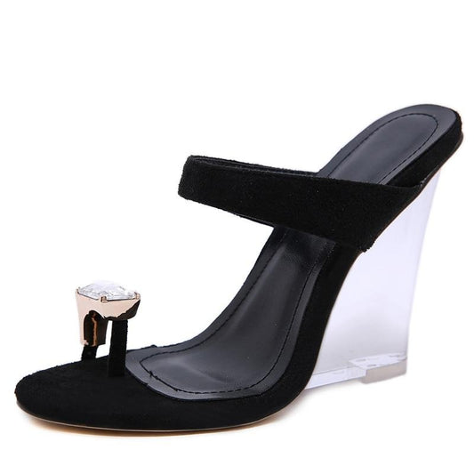 Woman Sandals PVC Crystal Wedges Heel Transparent Women Sexy Clear High Heels Summer Sandals Pumps Shoes Size 41 - LiveTrendsX