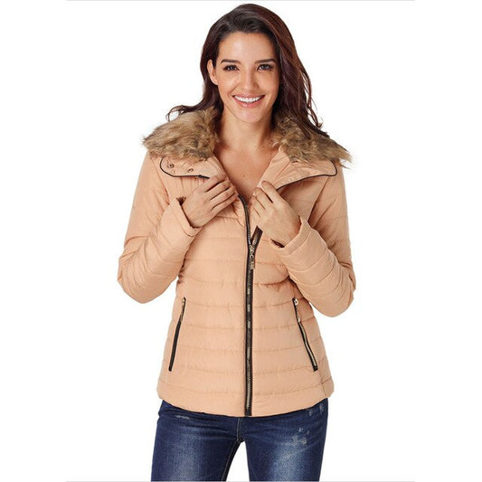 Women Winter Jackets Warm Parkas Female Coats Solid Windbreaker Outwears Casual 2020 Faux Fur Collar Slim Fit Womenswears - LiveTrendsX