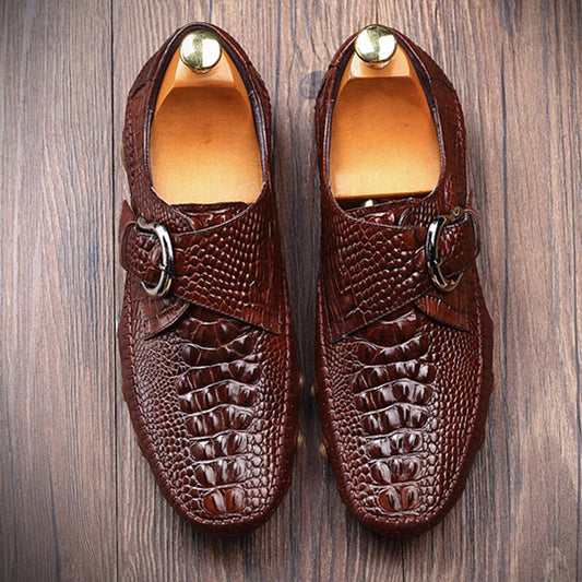 Men Crocodile Buckle Sneakers Soft