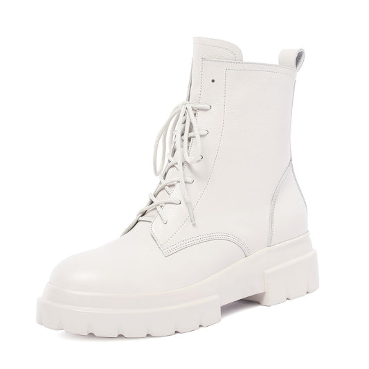 Women Genuine Leather Boots fashion Handmade autumn and winter Classic women's short boots warmshort boots plush shoes - LiveTrendsX