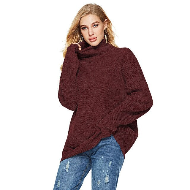 Turtleneck Sweaters Women Fashion New Autumn Winter Plus Size Stripes Knitted Sweaters Loose Pullovers Patchwork Femme Clothes - LiveTrendsX
