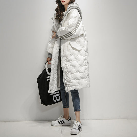 Black Hooded Warm Down Coat Women Long Jacket New Winter Loose Down Jackets Female Overcoat Fashion Thick Parkas Lady Outwears - LiveTrendsX