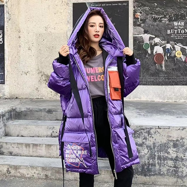 New Fashion Winter Long White Duck Down Jacket With Hood Female Thick lovers' Coat Windproof Waterproof Big Size Good Quanlity - LiveTrendsX