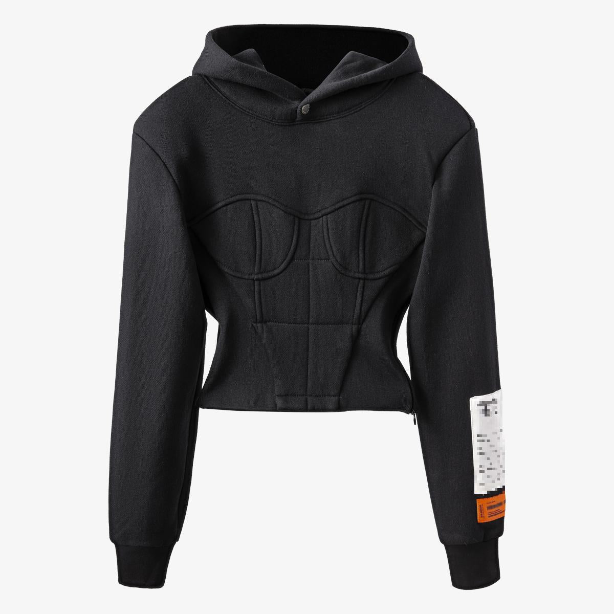 Women Hoodies Sweatshirt Patchwork Black Sweatshirt