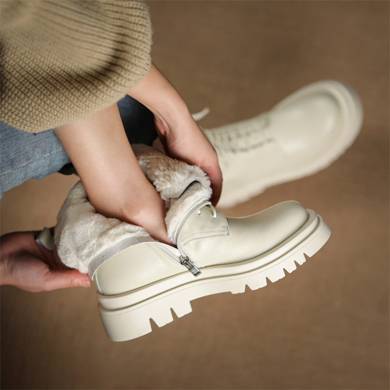 Platform High Heel Motorcycle Boots Women