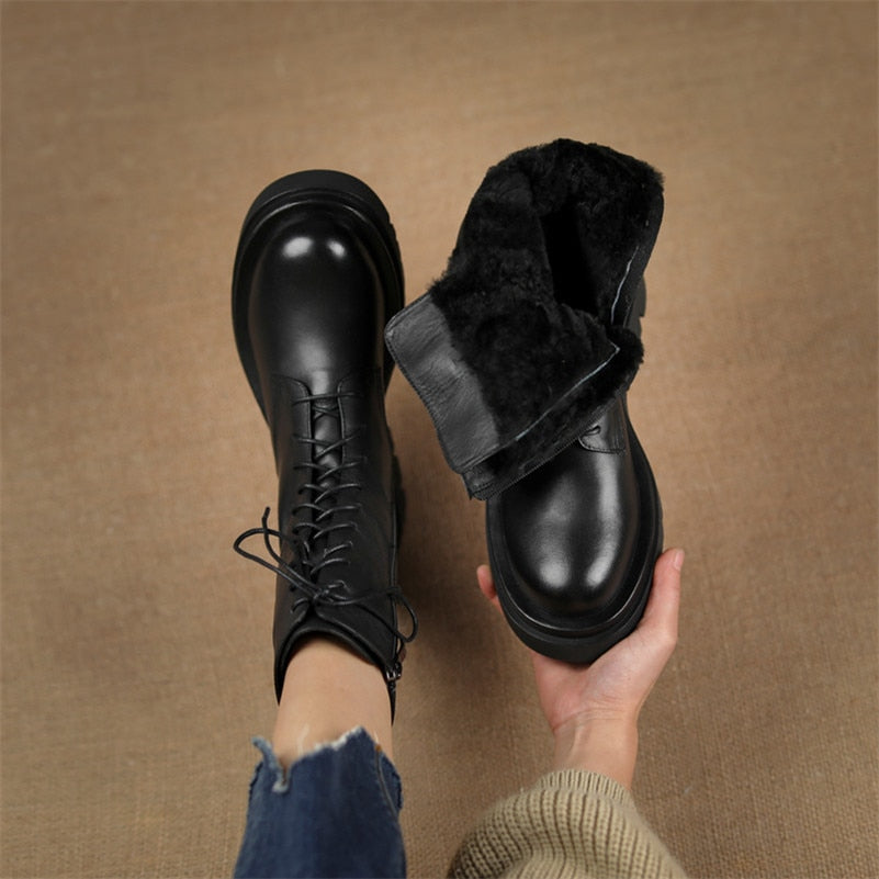 Platform High Heel Motorcycle Boots Women
