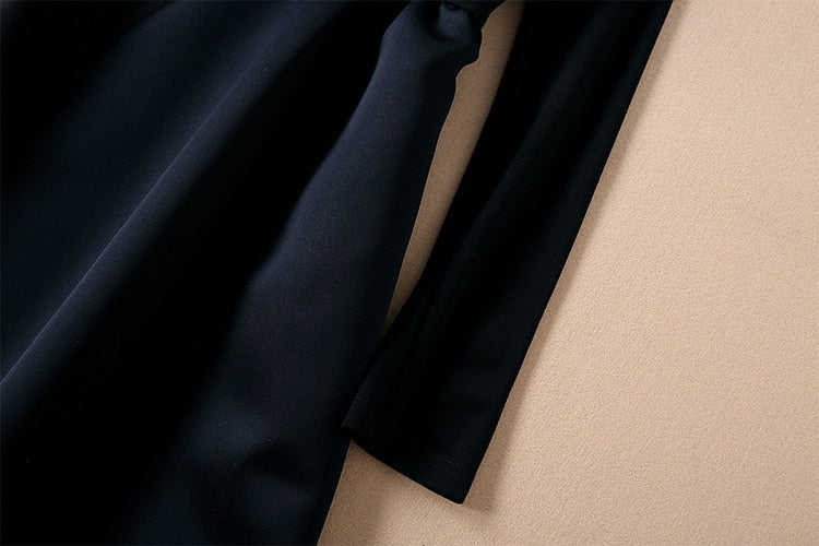 Women's V-neck vintage Embroidered slim black party dresses