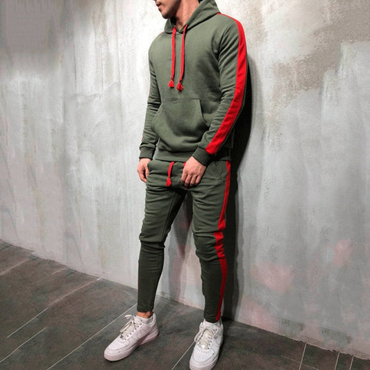 Hooded Sweatshirt +Drawstring Pants Male